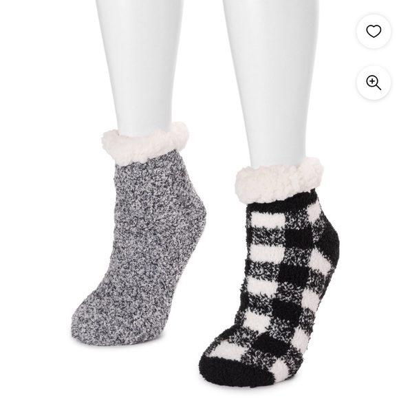 MUK LUKS Women's Ankle Height Cabin Socks 2 pair pack - Picture 3 of 3